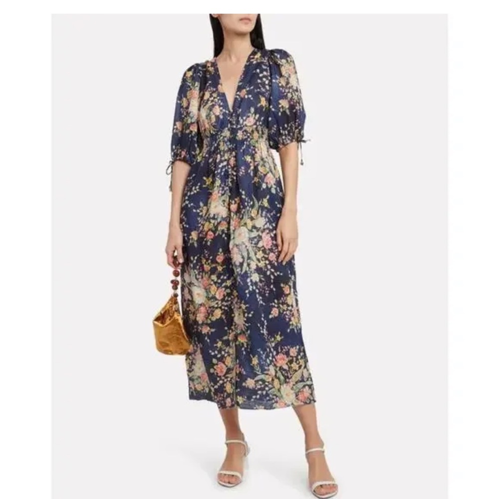Zimmermann Blue Floral Midi Dress